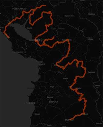 Mappa Favoloso tour off-road in Albania Nord su strade mozzafiato