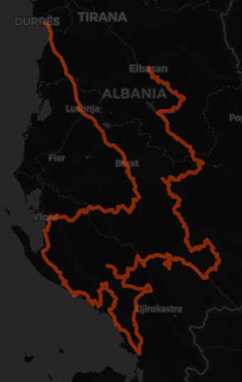 Mappa Albania sud offroad tra gole profonde e monti impressionanti